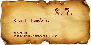 Krall Tamás névjegykártya