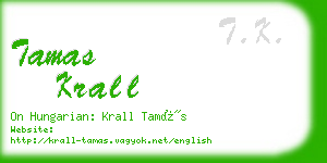 tamas krall business card